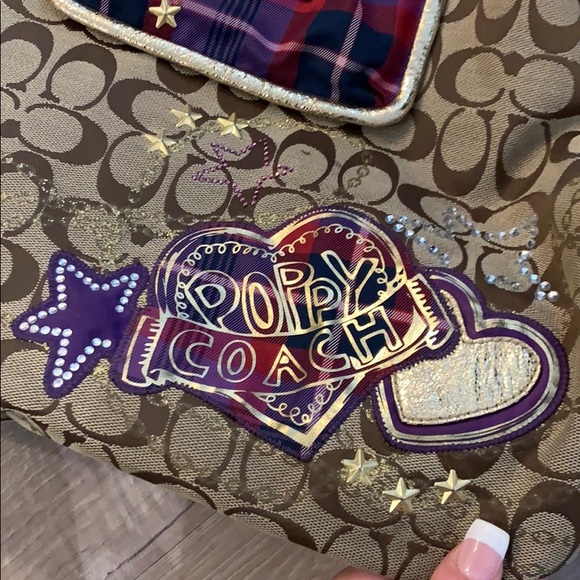 Limited Edition! Gold & Purple Poppy Coach bag! - Picture 6 of 8